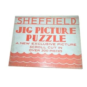 Vintage Sheffield Jigsaw Picture Puzzle 300+ Pieces Art Theme collectible 1940's